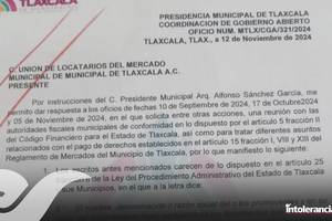 Ayuntamiento de Tlaxcala responde a inconformes de Mercado Emilio Sánchez Piedras